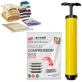 Вакуумний пакет для одягу з насосом 6пр/наб 70*100/60*80/50*70 см R26106 (30наб) - 1 - smarttoys.com.ua