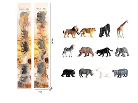 Набір тварин KZ 956-003 F (96/2) 2 види, “Дикі тварини”, 6 фігурок, в коробці - 1 - smarttoys.com.ua