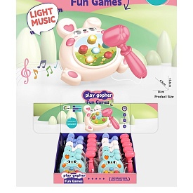 Гра 168-89 зайчик,рух.кнопки,молоточок,2реж.,муз.,світло,бат.,10шт.(2кольори)в диспл.,37-13,5-31,5см - 1 - smarttoys.com.ua