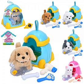 Тварина в переносці 032-33 ходить,аксесуари,2види(кіт, собака)/мікс кольорів,муз.,бат.,кул.,19-19-16 - 1 - smarttoys.com.ua