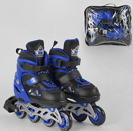 Ролики 9566-S Best Roller / розмір 30-33 / колір - СИНІЙ (6) колеса PU, ПЕРЕДНЄ КОЛЕСО СВІТЛО, в сумці, d коліс - 6.5 см - 1 - smarttoys.com.ua