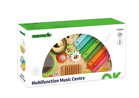 Дерев'яна іграшка TKC354A музичний центр,на ніжках,ксилофон,паличка2шт,шестерні,тарілка,віконце(мет) - 1 - smarttoys.com.ua