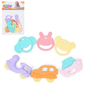 Брязкальце 508-162 набір 6шт (транспорт, тварини)від8смдо12см,проріз,у пак.17,5-25-5см - 1 - smarttoys.com.ua