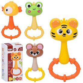 Брязкальце 368-94A-B-C-D тварина, 12,5см, прорізувач, 4 види, в кор-ці, 6,5-13-4см - 1 - smarttoys.com.ua