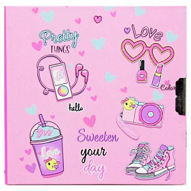 Блокнот дитячий на замочку 135x135mm, 70g, 60 л, Дівчачі мрії - 1 - smarttoys.com.ua