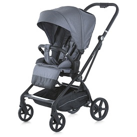 Візок дитячий ME 1138 SPIN 360 Stone Gray до 22кг, прогул.,регул.ручка,3 пол.спинки,чорн.рама,сірий. - 1 - smarttoys.com.ua