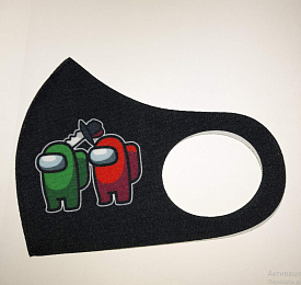 Маска Pitta Print M Among Us Duo Red & Green Knife Black																						 - 1 - smarttoys.com.ua