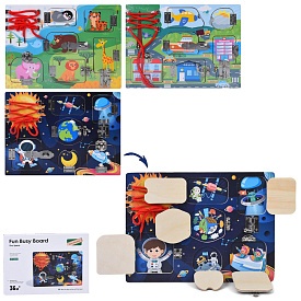 Дерев'яна іграшка Бізіборд MD 0146 ігрове поле 30-22,5см,шнурівка,замки/засуви(метал),рух.дет.,3види - 1 - smarttoys.com.ua