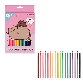Олівці кольорові Yes 18 кол. "Pusheen" рожевий - 1 - smarttoys.com.ua
