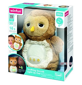 М'яка іграшка 251201-NL сова,нічник,зв.природи,білий шум,плюш,кольор.світло,муз.,бат.,кор.,24-28-12с - 1 - smarttoys.com.ua