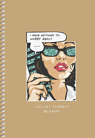 Зошит для записів, спiраль, А5/96арк., у клітинку, кремовий блок, 70г/м2, крафт, лаз. висічка, Student - 1 - smarttoys.com.ua