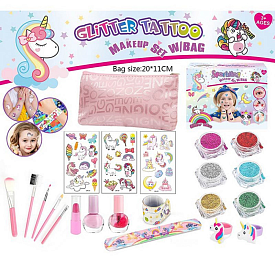 Косметика L5282 пензлики, лак 2шт., помада,блиск,каблучки,косметичка,наліпки,зажим,кор.,22-16,5-9см. - 1 - smarttoys.com.ua