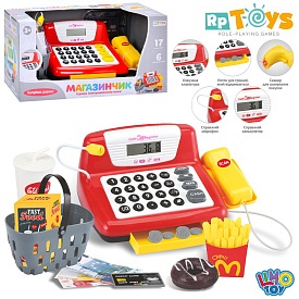 Касовий апарат 7016-1 UA калькул., сканер, продукти, муз.(укр.), світло, бат., кор., 36,5-18,5-18см. - 1 - smarttoys.com.ua