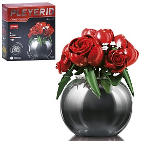 Конструктор SLUBAN M38-P8061 квіти у вазі, троянди, кор., 22,5-24-8 см. - 1 - smarttoys.com.ua