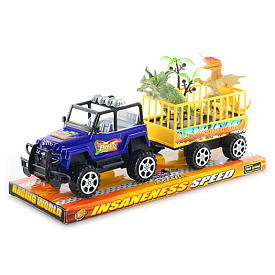 Трейлер 906-131 інерц., клітка з динозаврами, бліст., 29-8-9см - 1 - smarttoys.com.ua
