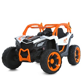 Джип M 6124EBLR-7(24V) радіокер. 2,4G, 1*24V8AH, 4*45W,MP3,USB,EVA,BT,TF,муз.,світло,шкіра,помаранч. - 1 - smarttoys.com.ua