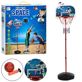 Баскетбольне кільце MR 1517 на стійці(мет.),щит(пласт.),кільце,сітка,м'яч,насос,муз.,бат.,кор.,40-47 - 1 - smarttoys.com.ua