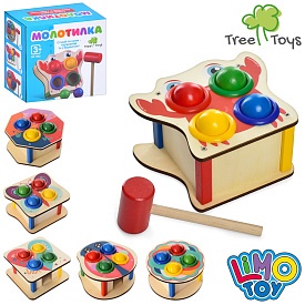 Дерев'яна іграшка Стукачка MD 1682 молоточок,мкульки 4 шт., 6 видів, 1 ящик-1вид,кор.,15,5-15,5-8см. - 1 - smarttoys.com.ua