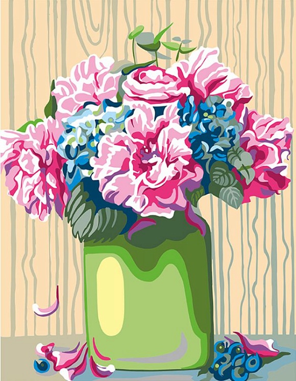 Набор-стандарт, техника акриловый живопись по номерам, «Пионы», ROSA START - 3 - smarttoys.com.ua