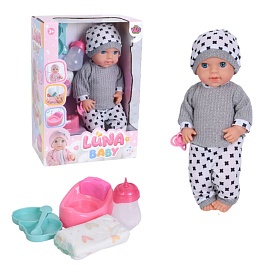 Лялька AKG-0061 пупс, п'є-пісяє, горщик, пляшечка, соска, підгузок, посуд, бат., кор.,26,5-38-15,5см - 1 - smarttoys.com.ua