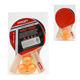 Ракетка MS 0214-1 2 шт., EVA, ручка дерев'яна, 3 кульки, сітка, бліст., 18-28-4,5см. - 2 - smarttoys.com.ua