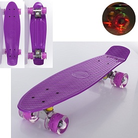 Скейт MS 0848-V пені,пласт.-антиковз.,алюм.підвіс.,кол.ПУ,світ.,підш.608ZZ,фіолет.,розібр.,56-14,5см - 1 - smarttoys.com.ua