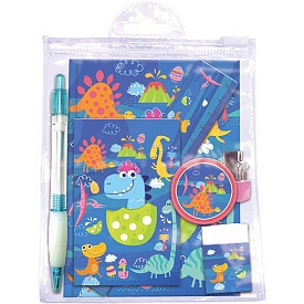 Набір подарунковий з блокнотом на замочку, міні-блокнотом, ручкою, гумкою, лінійкою Дракоши - 1 - smarttoys.com.ua