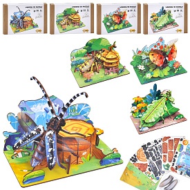 Дерев'яна іграшка Пазли 68036-7-8-9 3D, комаха, від 43 дет., 4 види, кор., 18-12,5-2 см. - 1 - smarttoys.com.ua