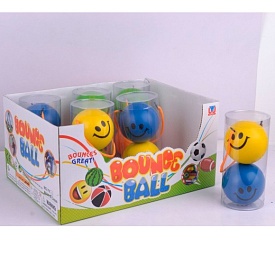 М'яч YY-62 фомовий, смайл, набір 2шт., колба, 12шт. (мікс кольорів) в диспл., 30-15-22,5см. - 1 - smarttoys.com.ua