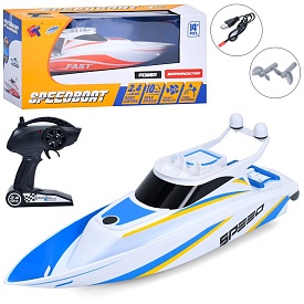 Катер 3321 радіокер. 2,4G, акум., USB, 2 кольори,  світло, кор., 40-19-17 см. - 1 - smarttoys.com.ua