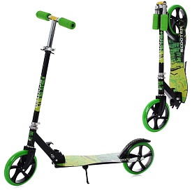 Самокат SR 2-050-1-BGR сталь,2колеса ПУ200мм, кермо87/97см,підніжка52/30-11см,підставка,складаний - 1 - smarttoys.com.ua