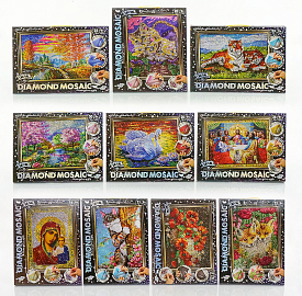 Набір творчості "Алмазний живопис. DIAMOND MOSAIC" DM-01-01,02,03,04 ... 10 вел. (10) "Danko Toys" - 1 - smarttoys.com.ua