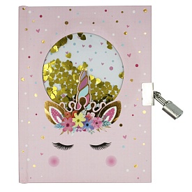 Блокнот дитячий на замочку з віконцем 178x130mm, 70g, 80 л, Мрійливий єдиноріг - 1 - smarttoys.com.ua