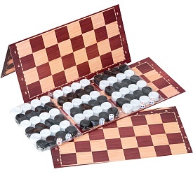 Шашки + нарди (3 набори шашок) (32*16*2см) 034 Бамсік  - 1 - smarttoys.com.ua