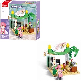 Конструктор SLUBAN M38-B1373C рожева серія,ботанічний сад,кафе морозиво,фігурка,71дет,в кор.,12-12-6 - 1 - smarttoys.com.ua