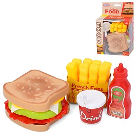 Продукти 623-521 фаст-фуд, сендвіч, картопля, стакан, соус, в кор-ці, 11,5-17,5-6см - 1 - smarttoys.com.ua