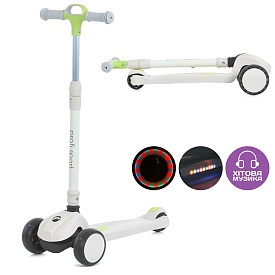 Самокат JR3-138-W мет.+пласт., 3 колеса, 2 кол.120мм, задн.75мм, муз., світло, бат., кор.,69-30-16см - 1 - smarttoys.com.ua