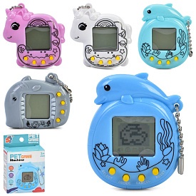 Гра 158A-41-42-43 тамагочі, ч/б екран, 3 види/мікс кольрів, муз., бат. (табл.), кор., 5,5-8,5-2 см. - 1 - smarttoys.com.ua