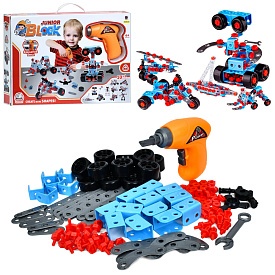 Конструктор 661-301 на шурупах,10в1(трансп.,робот),286дет.,шуруповерт-рухл.насадка,бат.,кор.,41,5-29 - 1 - smarttoys.com.ua