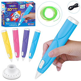 3D ручка AK 0011 тип філаменту (пластик)-PCL (2 кольори), USB, картки ,4 кольори, кор., 22-16,5-6 см - 1 - smarttoys.com.ua