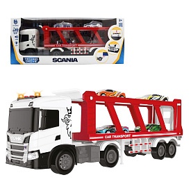 Ігровий набір серії "Large Truck" – АВТОПЕРЕВІЗНИК SCANIA (автоперевізник, 4 машини, світло, звук) - 1 - smarttoys.com.ua