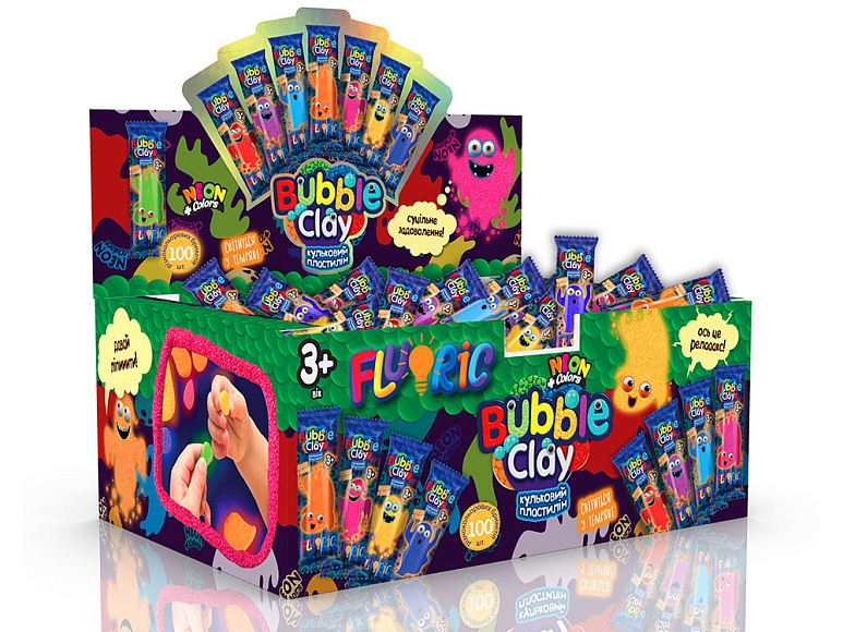 Креативна творчість "BUBBLE CLAY "FLUORIC" в брикетах укр (100)													 - 2 - smarttoys.com.ua
