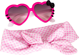 Окуляри сонячні дитячі рожеві "Дует" в наборі з гумкою для волосся Lukky Fashion - 1 - smarttoys.com.ua