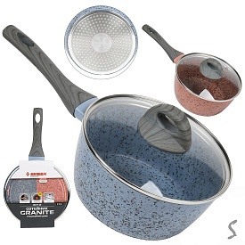 Сотейник з кришкою литий "Granite" інд. дно 16*7.5см 10377-16 - 1 - smarttoys.com.ua