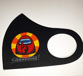 Маска Pitta Print M Among Us Red Shhhhhhhh! Black																						 - 1 - smarttoys.com.ua