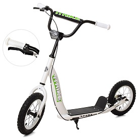 Самокат SR 2-043-1-W підлітковий, 2 кол.-гума 12д, кермо, до 60 кг, підніжка, ручні гальма, білий. - 1 - smarttoys.com.ua