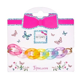 Браслет Lukky Fashion прозорий веселковий пастельний - 1 - smarttoys.com.ua