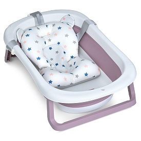 Ванночка ME 1151 PLUS Lilac дитяча, з термометром, вкладиш, силікон, складана,рожевий,78,3*49,3*20,5 - 1 - smarttoys.com.ua