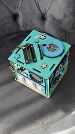 Бізікуб 15х15х15 см з дзеркалом бірюзовий - 17 - smarttoys.com.ua