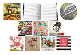 Блокнот, інтегральна обкл, 80арк, лінія, кольор форзац, 155*155мм - 1 - smarttoys.com.ua